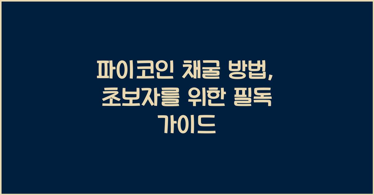 파이코인 채굴 방법