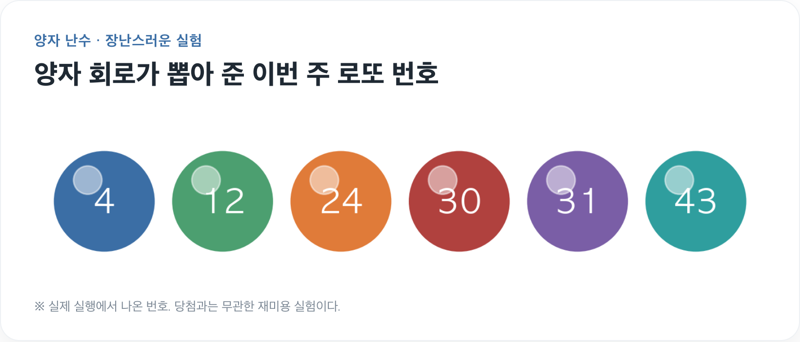 재미로 보는 로또번호