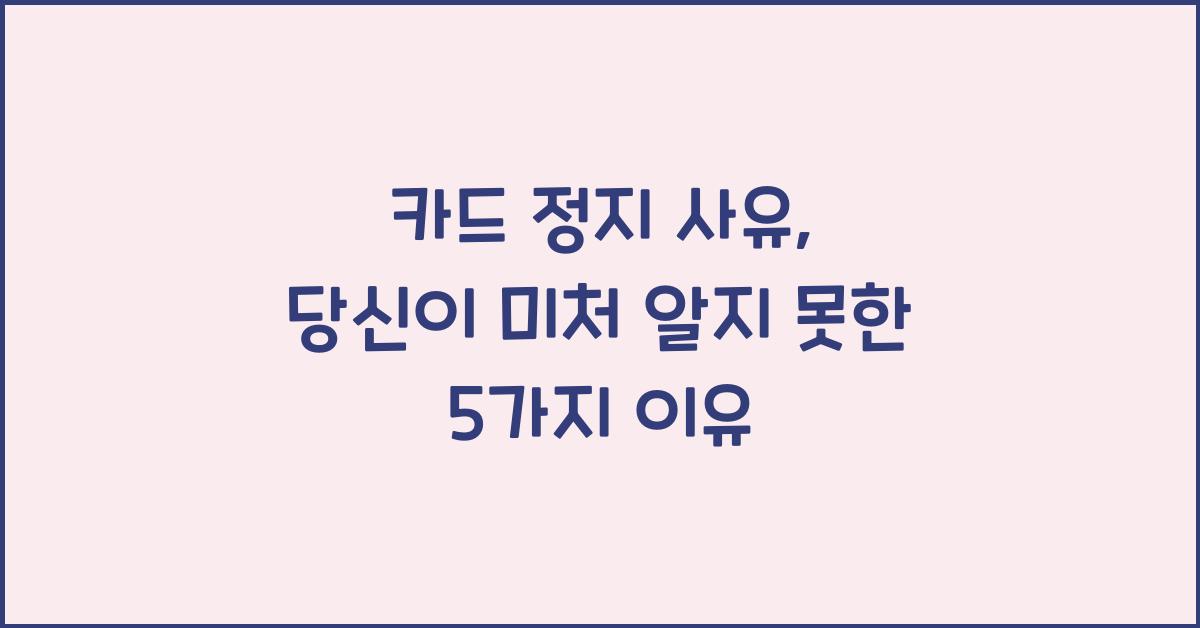 카드 정지 사유