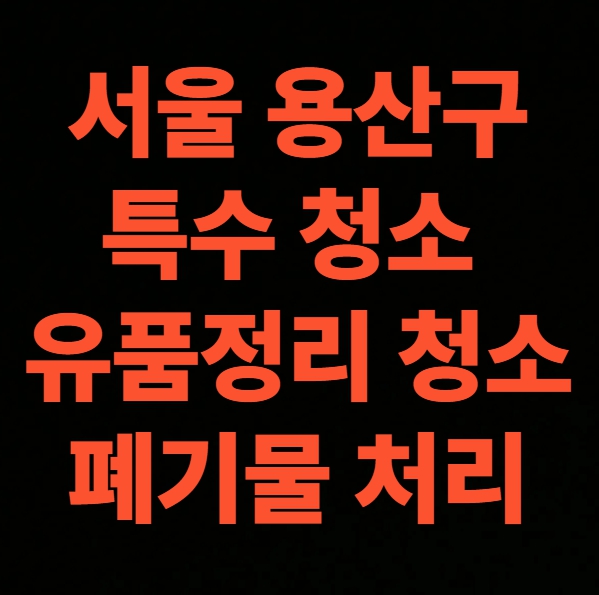 서울 용산구 유품정리 업체 비용 후기 쓰레기집 청소 전문