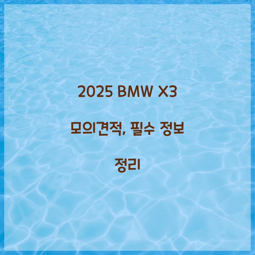 2025 BMW X3 모의견적