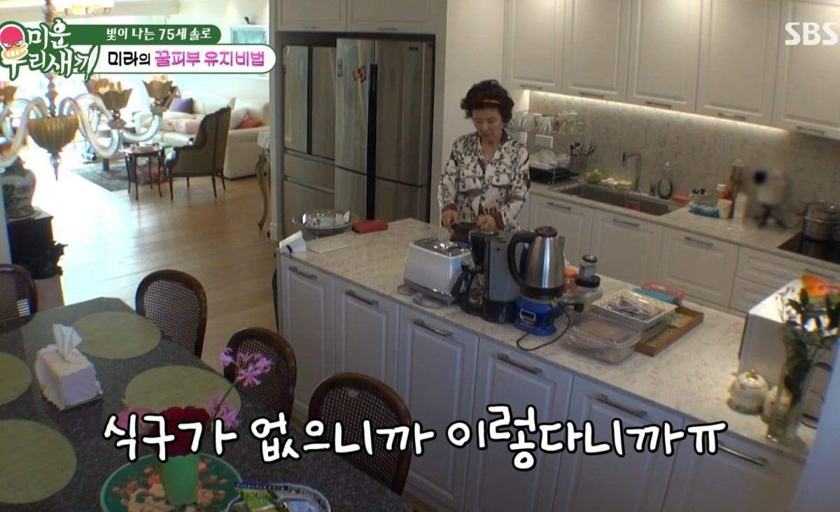 윤미라 자택의 넓은 주방과 일상