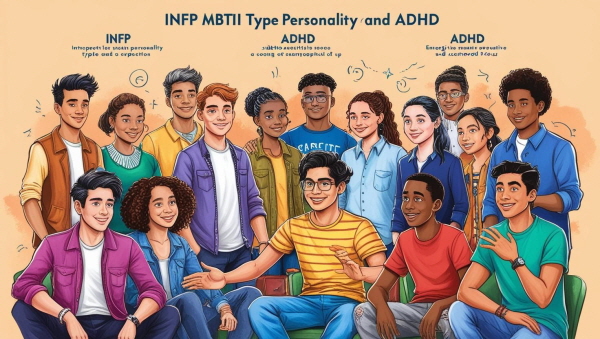 INFP 성격과 성인 ADHD에 관한 그림