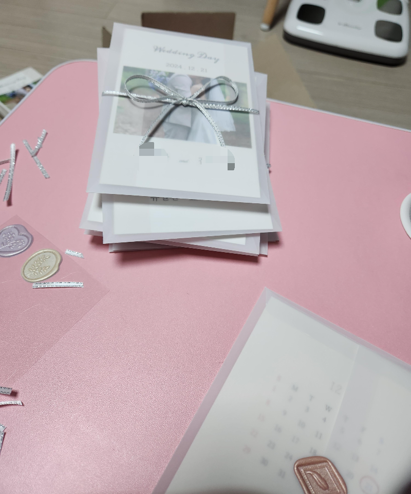 셀프 청첩장 리본