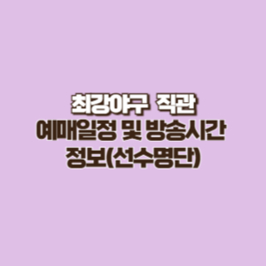 최강야구 직관