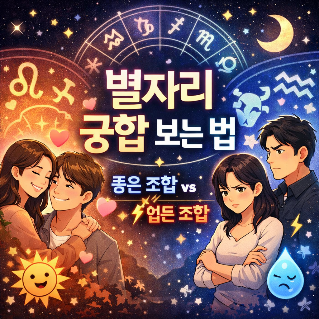 별자리 궁합 보는 법 (좋은 조합 vs 힘든 조합)