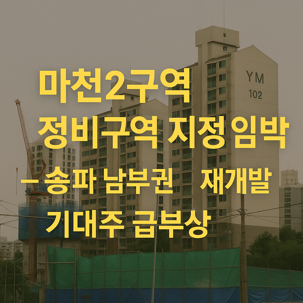 마천2구역 정비구역 지정 임박 – 송파 남부권 재개발 기대주 급부상