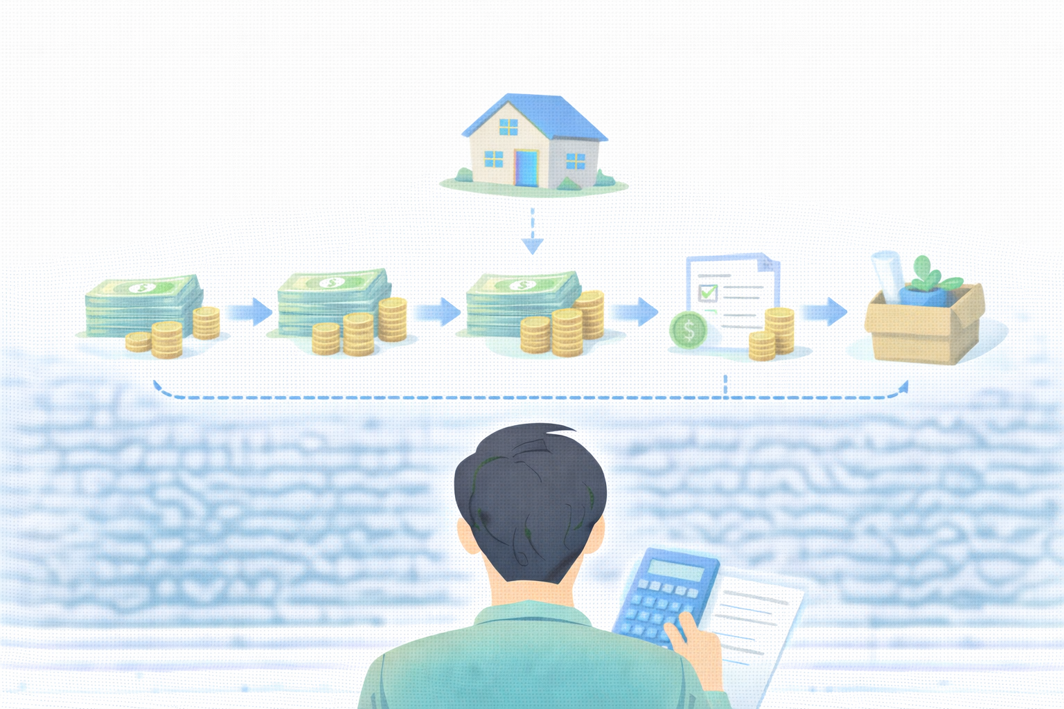 아파트 청약 당첨 후 계약금 중도금 잔금까지 비용 흐름을 설명하는 이미지