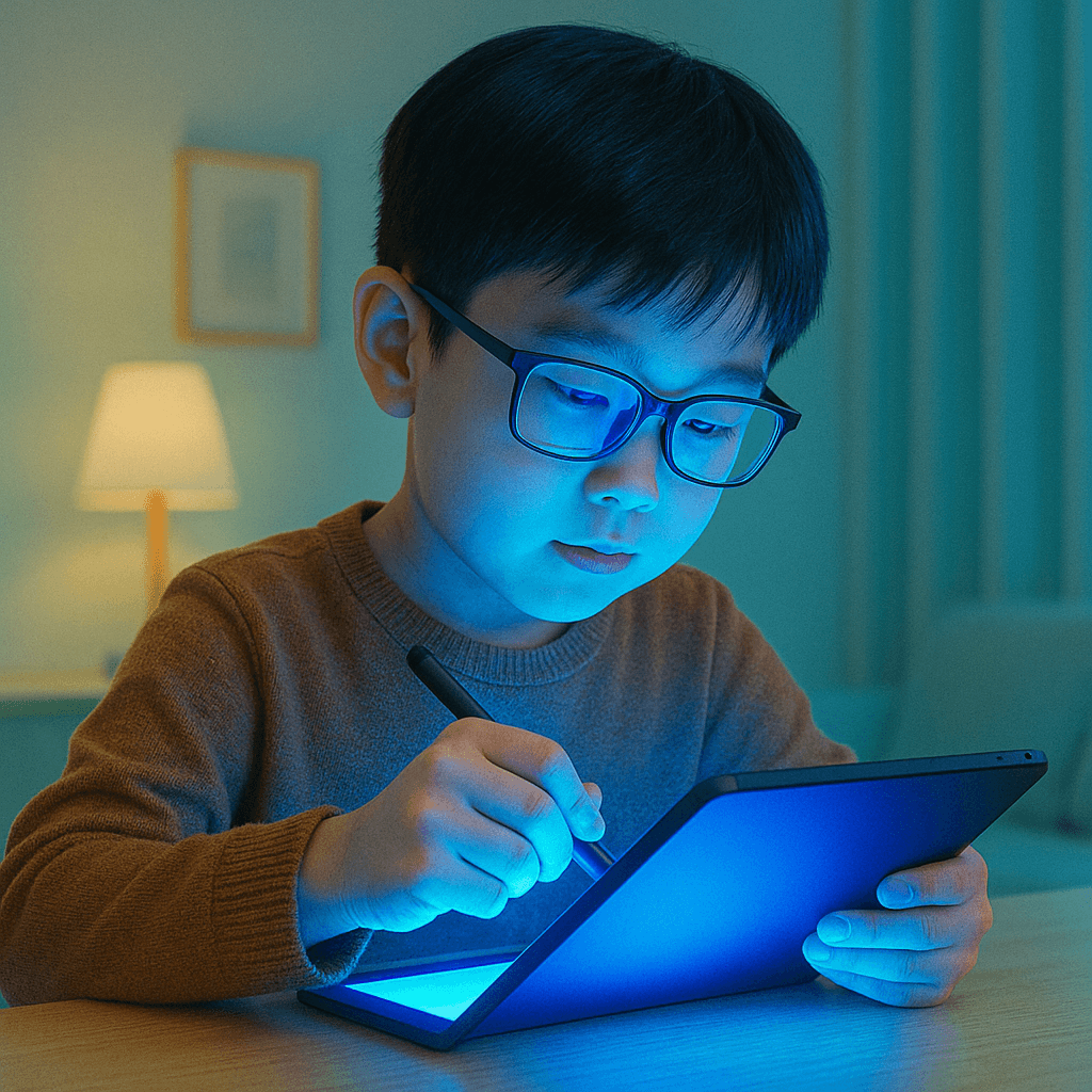 블루라이트에 노출된 아이