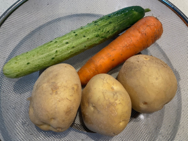 감자샐러드 만들기 재료 모음