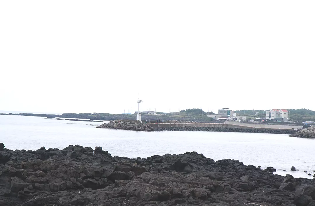 제주 올레길 2코스 종점. 온평포구 전경 사진.