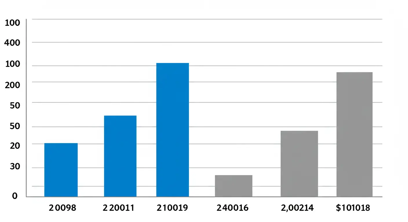 S&amp;P 500 인덱스 펀드가 헤지펀드보다 장기적으로 우수한 성과를 보였음을 나타내는 비교 그래프