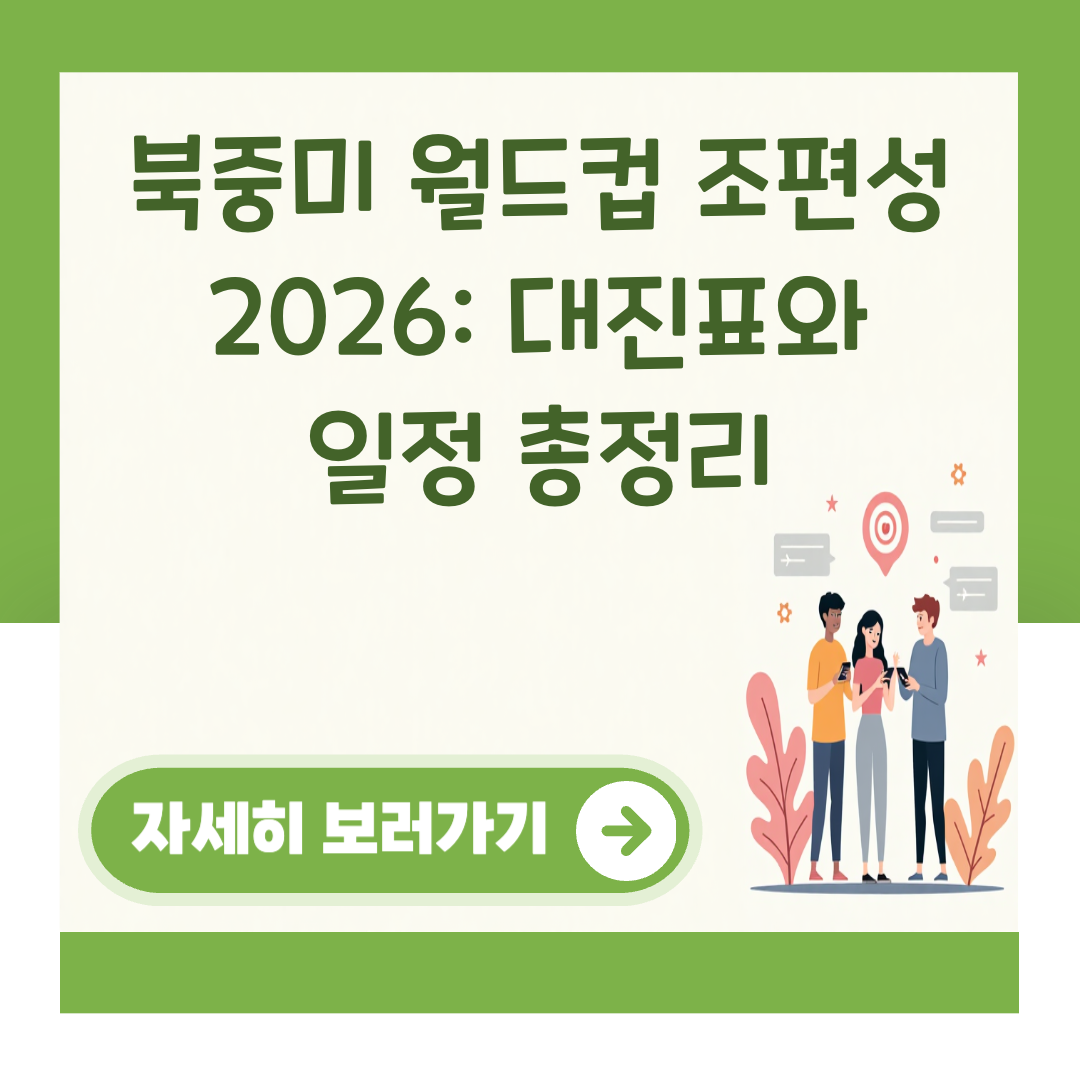 북중미 월드컵 조편성 2026: 대진표와 일정 총정리 대표 이미지