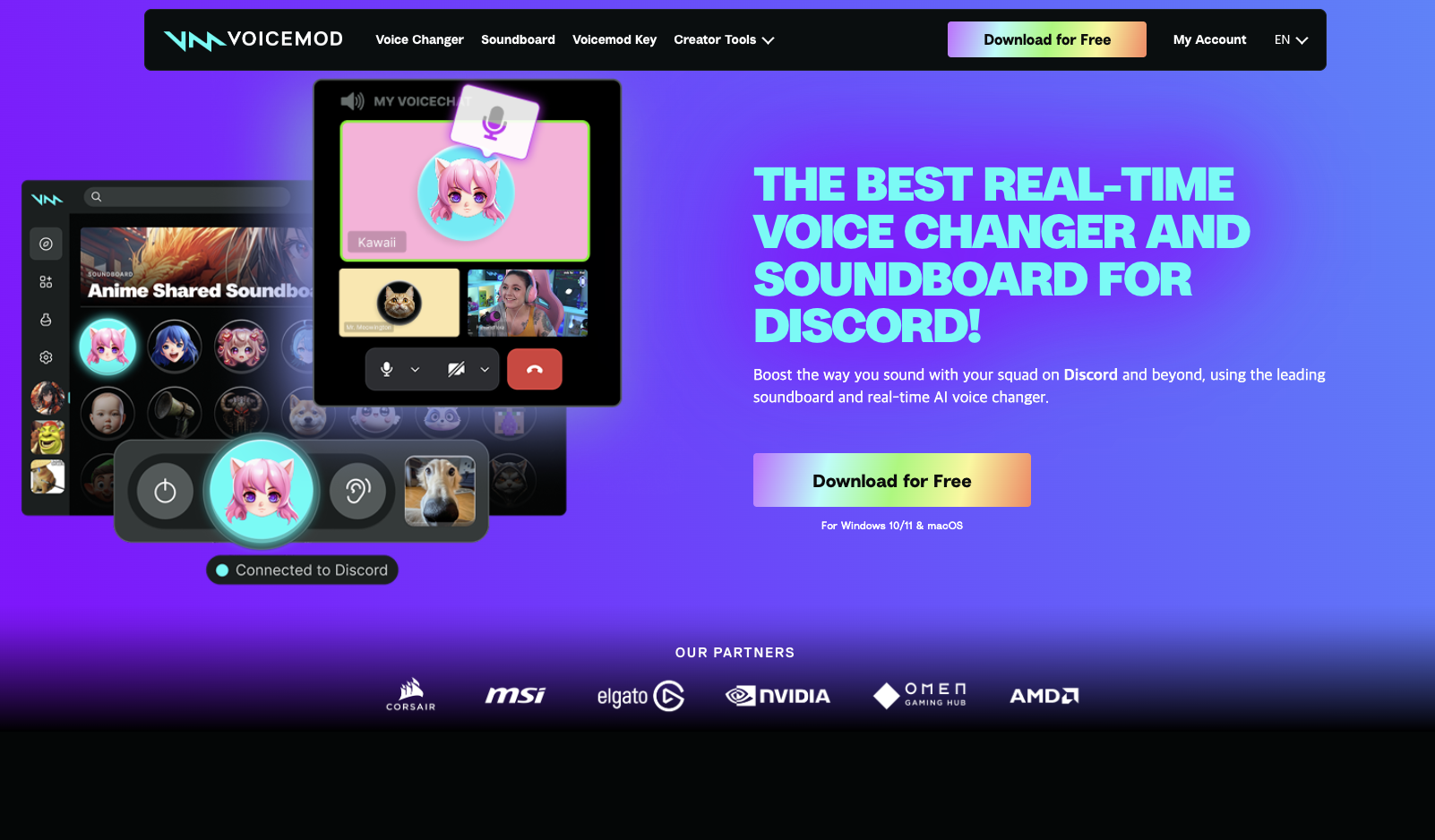 Voicemod 공식 홈페이지 이미지
