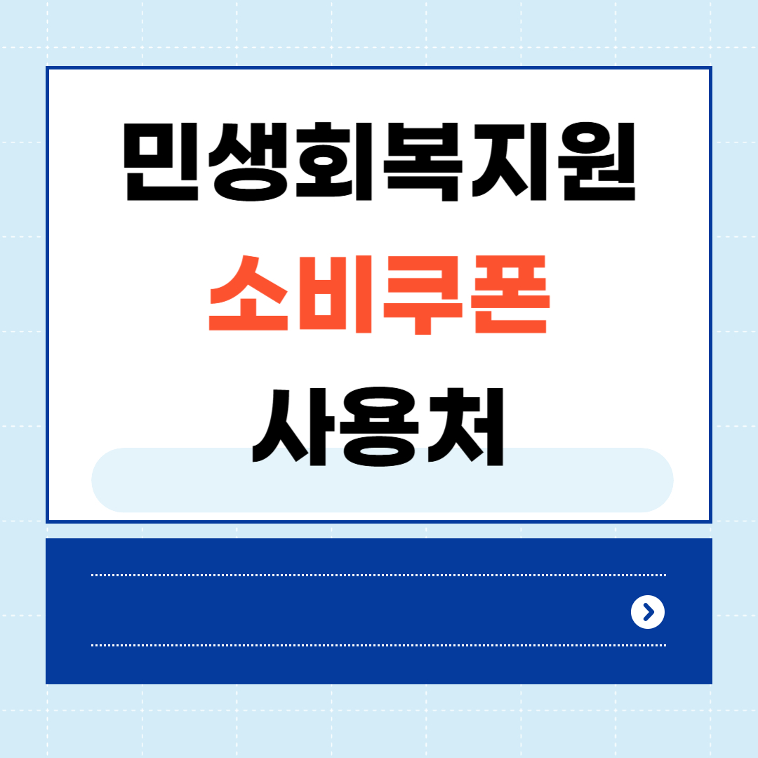 민생회복 소비쿠폰 사용처