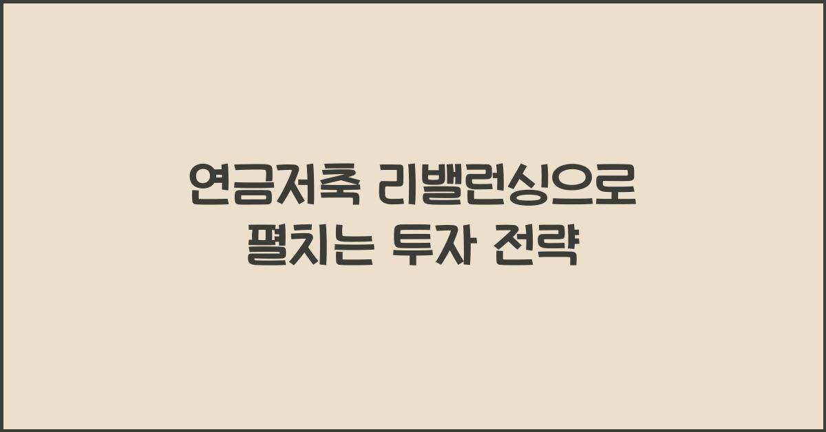 연금저축 리밸런싱