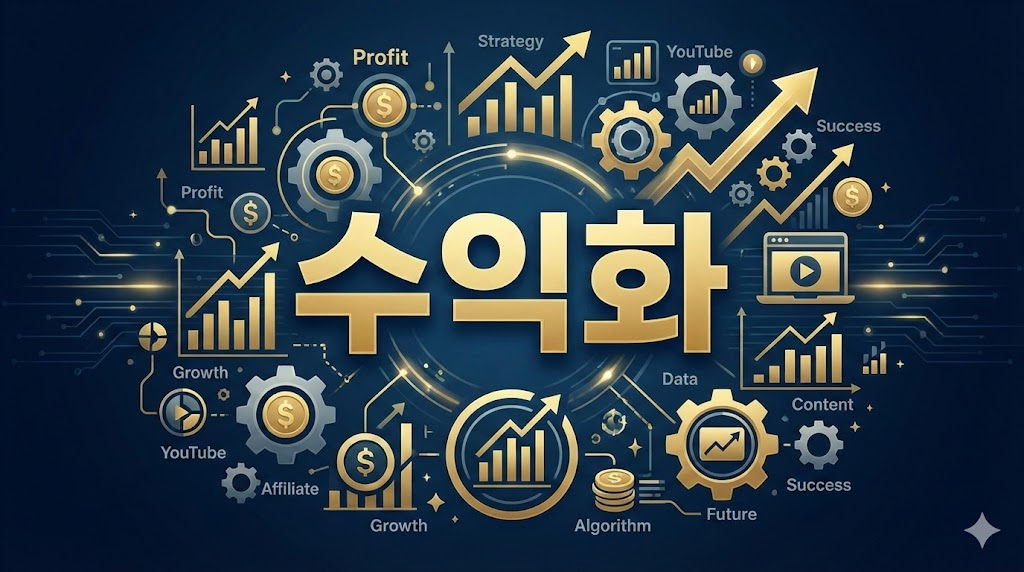 2026년 유튜브 제휴마케팅 고수익 전략을 상징하는 수익화 인포그래픽 이미지
