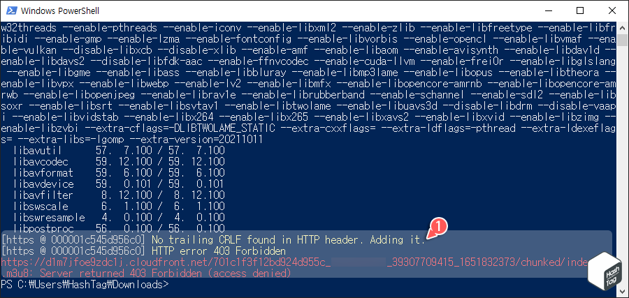 구독자 전용 다시 보기 영상 다운로드 실패