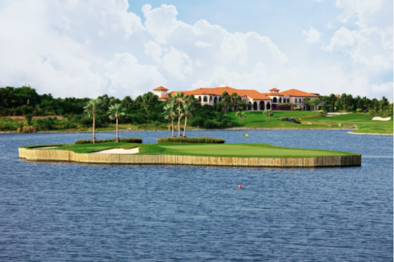 아마타스프링CC 시그니처 17번홀 '플로팅 그린'