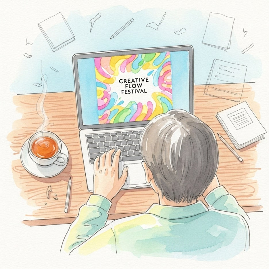 캔버스 앞에서 열정적으로 작업하는 화가의 모습