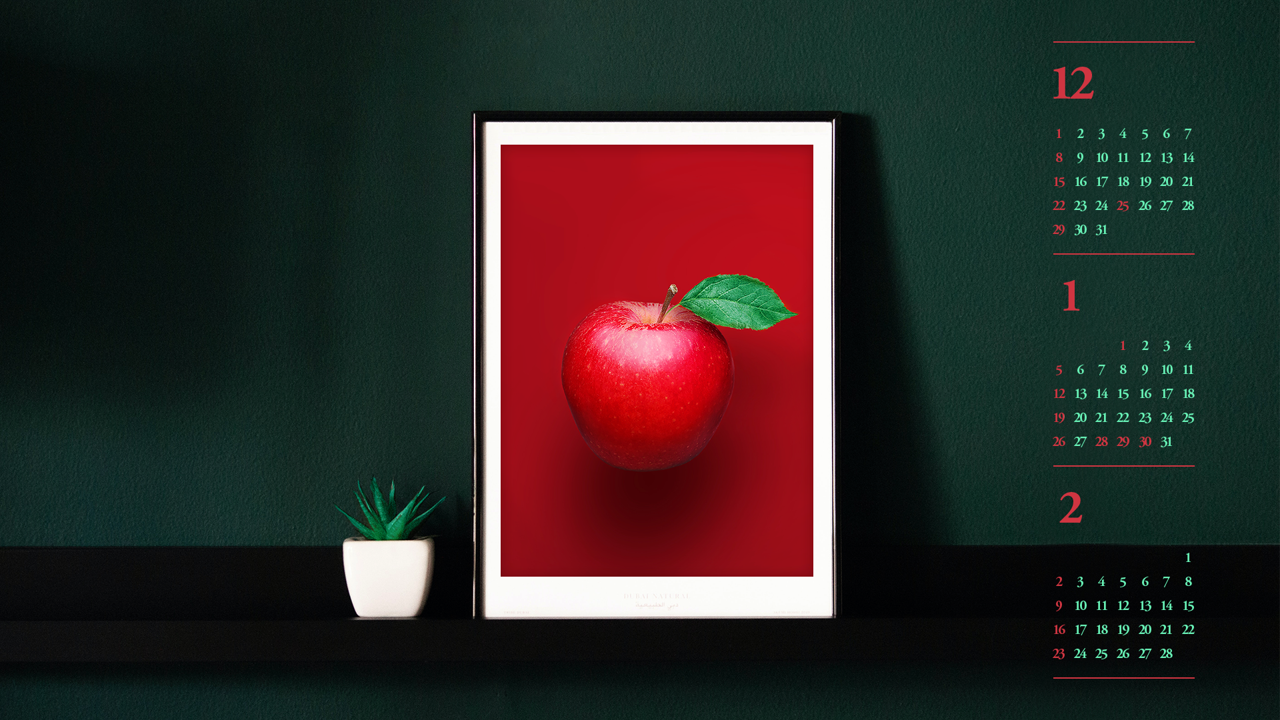15 사과그림액자 B - 2025년1월 노트북배경화면