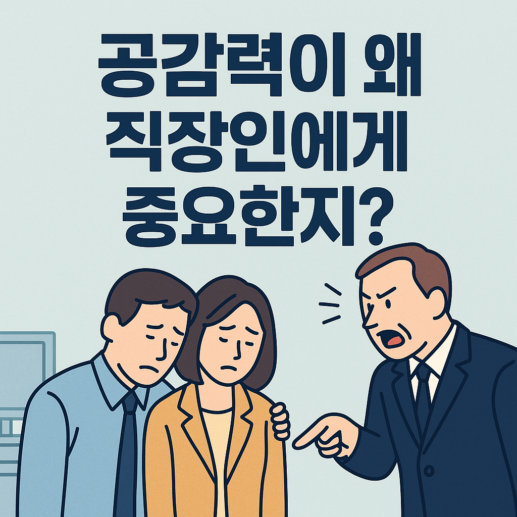 공감 부족으로 갈등하는 직장인들을 표현한 삽화.