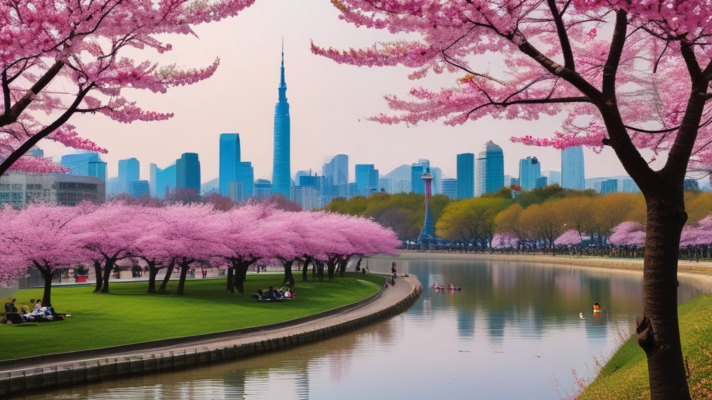 석촌호수 따라 핀 벚꽃