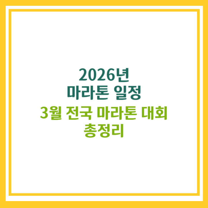2026 3월 마라톤 일정