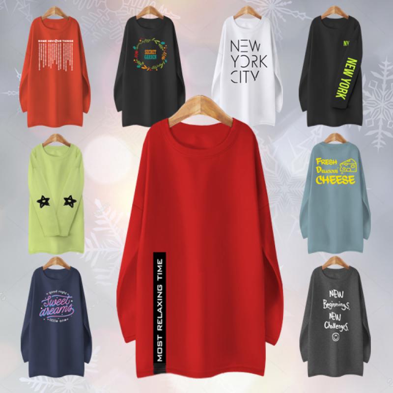 따뜻한 겨울 기모롱티/무지롱티/기모맨투맨/77까지 입어요