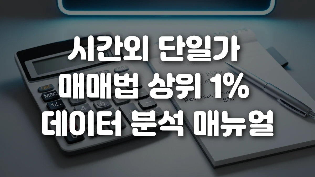 시간외 단일가 매매법 상위 1 데이터 분석 매뉴얼