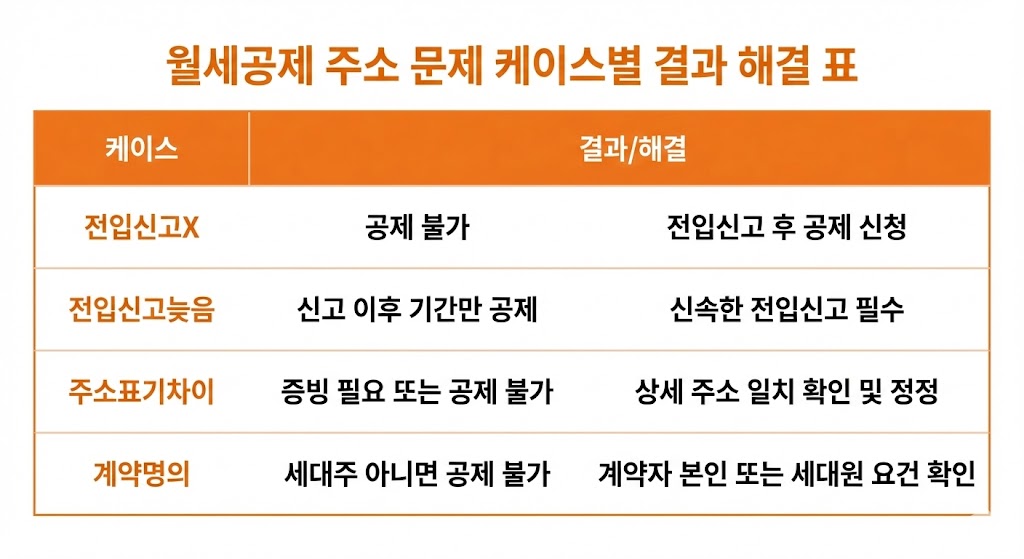 월세공제 주소지 다르면? 전입신고/계약서 주소 케이스별 정리(연말정산 월세액 세액공제)