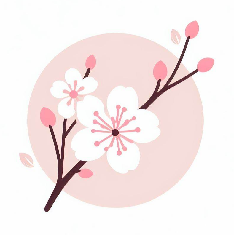 연분홍색 벚꽃 로고