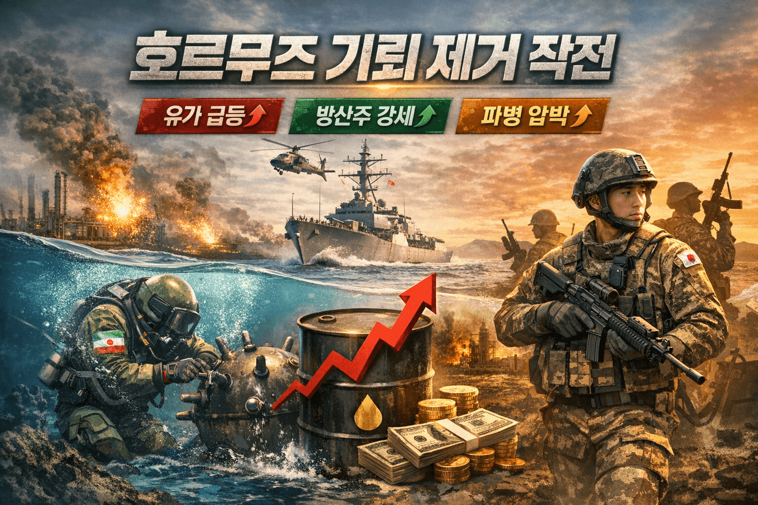 호르무즈 기뢰 제거 (유가급등, 방산주, 파병압박)