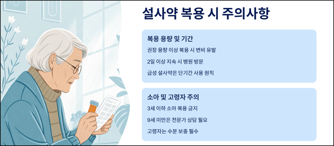 설사약 복용 시 주의사항
