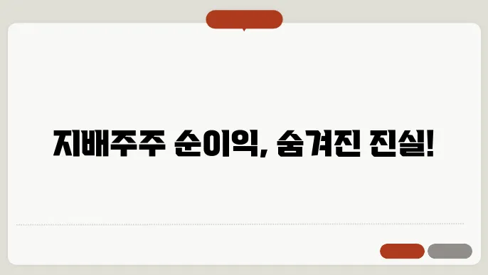 지배주주 순이익 계산 방법