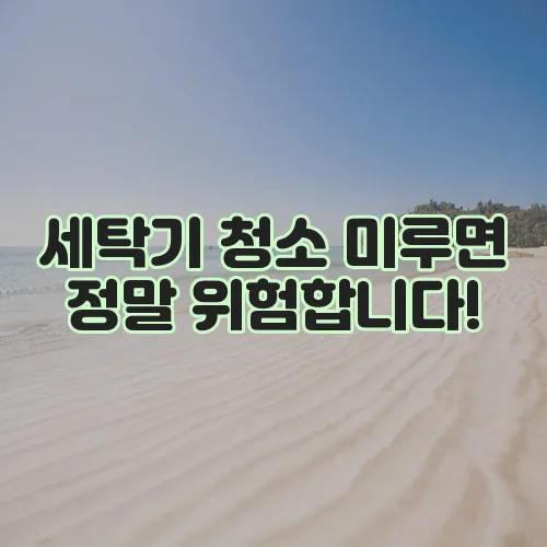 세탁기 청소 미루면 정말 위험합니다!