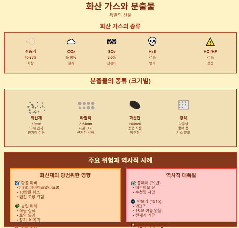 화산 가스와 분출물