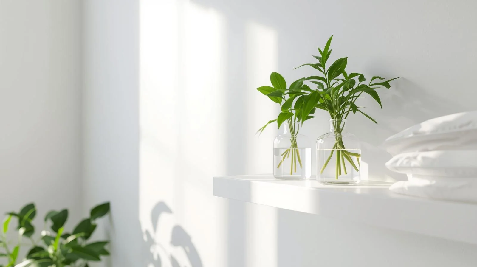 수경재배 화병이 혼자 사는 사람들의 마음에 심리적 안정을 주고 있다.