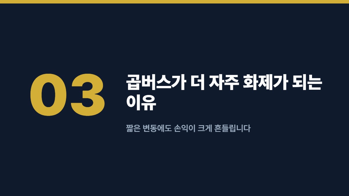 곱버스가 더 자주 화제가 되는 이유 — 짧은 변동에도 손익이 크게 흔들립니다