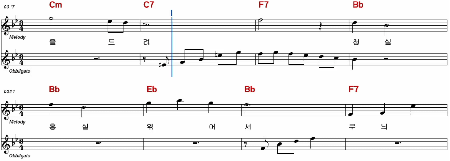 김세환, 서지오(안다성, 송민도) 청실홍실 악보
