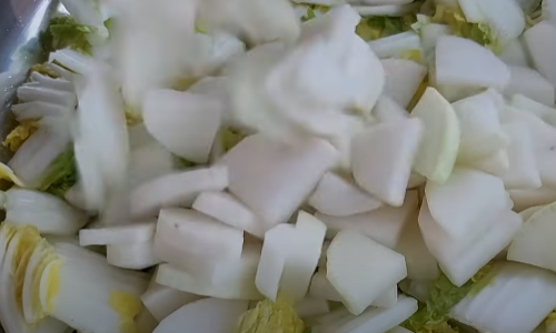 김치 양념 버무리기