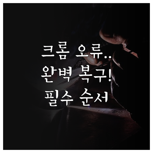 손상된 크롬 확장프로그램 복구 및 재..