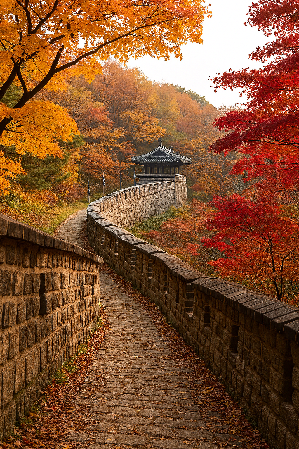 수원 화성 고즈넉한 단풍길