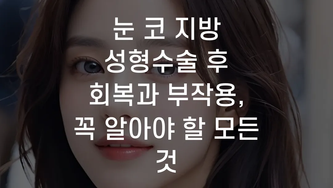 눈 코 지방 성형수술 후 회복과 부작용, 꼭 알아야 할 모든 것