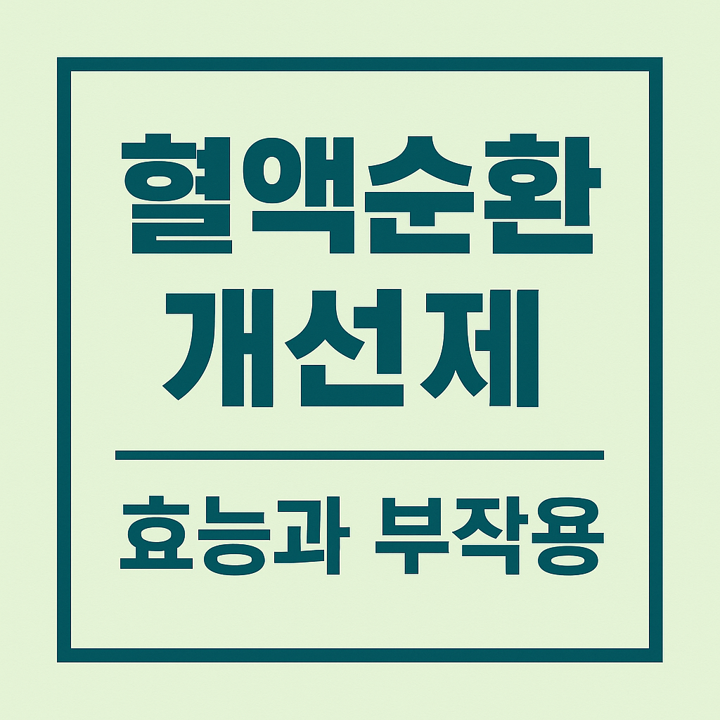 혈액순환 개선제 효능과 부작용 한눈에 정리