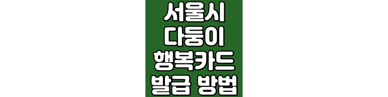 서울시 다둥이 행복카드