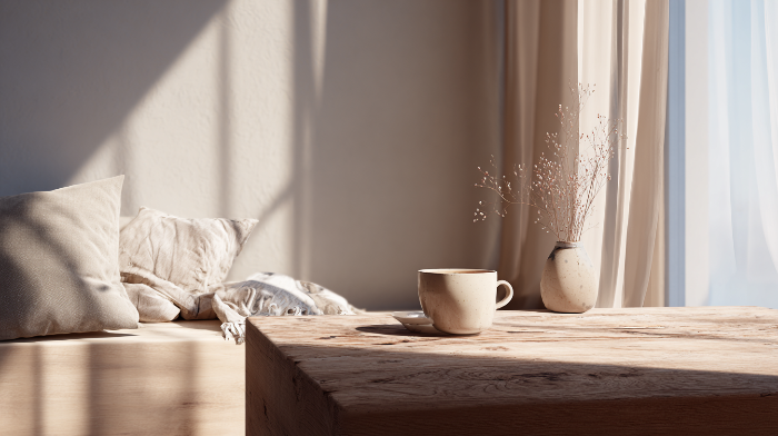 따뜻한 햇살과 고요한 분위기의 힐링 공간 이미지