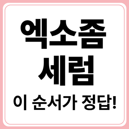 엑소좀 세럼 제대로 바르는 법! 이 순서가 정답