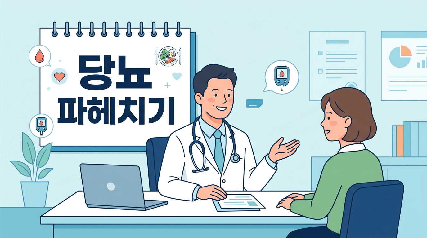 내과전문노마크병원의 당뇨 파헤치기 가이드 표지 카드뉴스 이미지입니다.