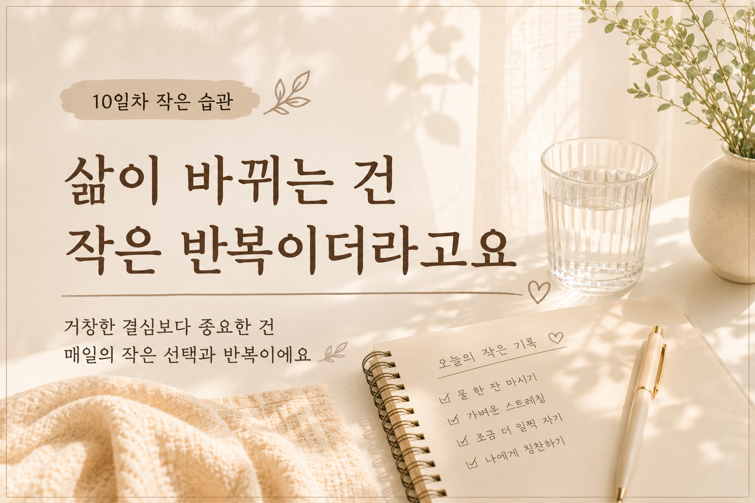 삶이 바뀌는 건 작은 반복이더라고요